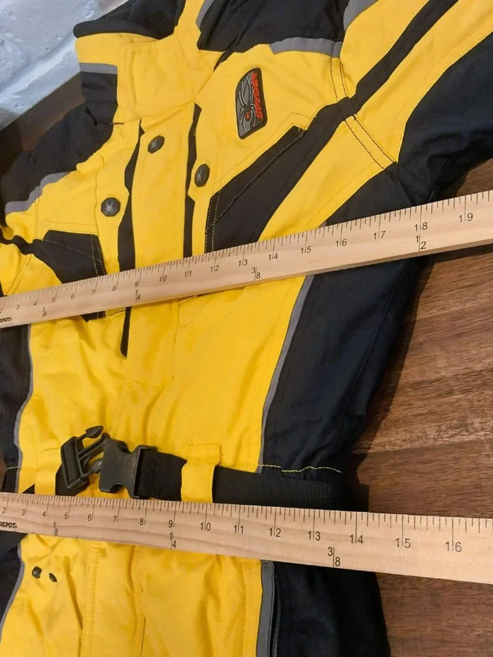 Kids Youth Spyder Snowsuit Yellow Black Size 7 Growing Size One Piece Coveralls.
